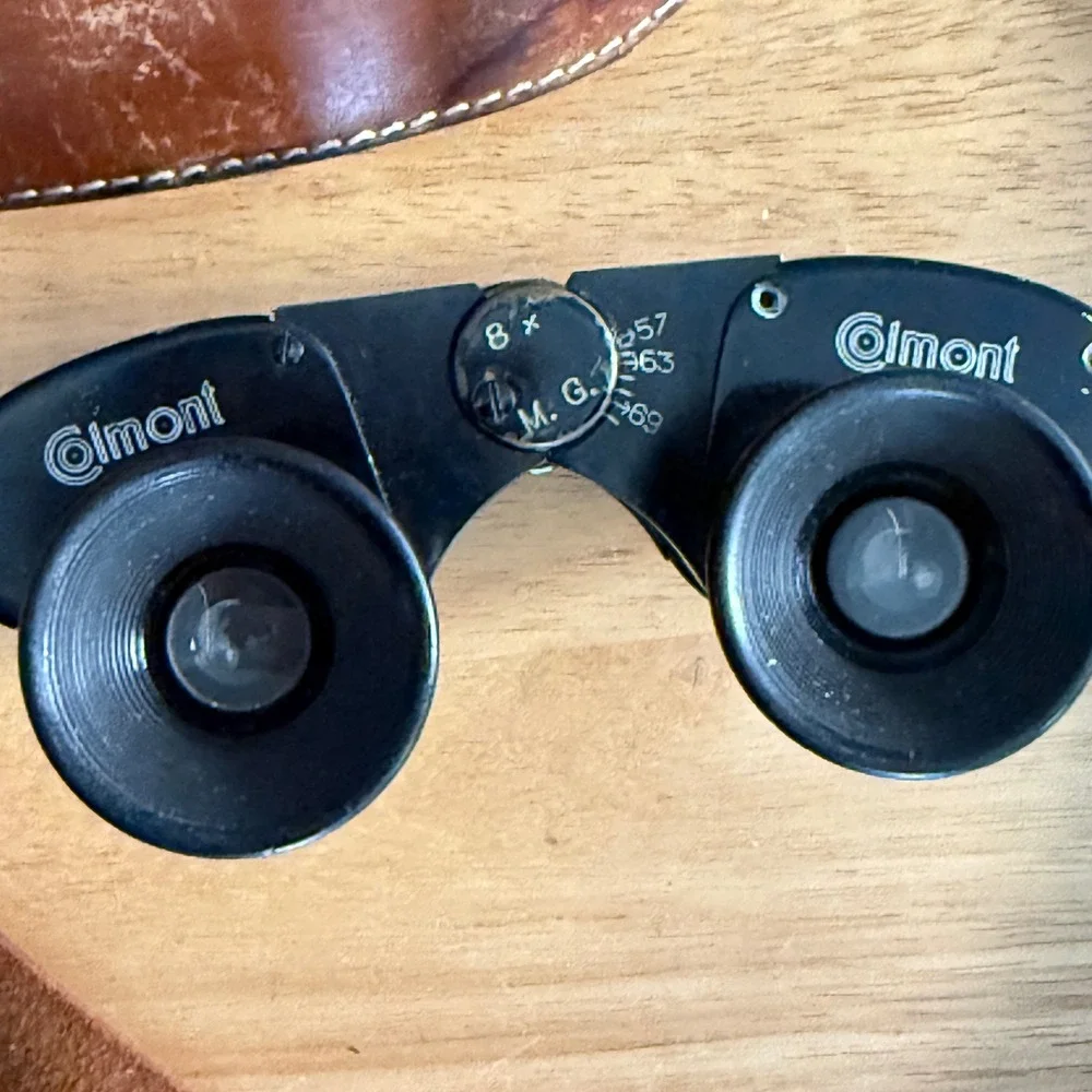 Vintage Colmont Paris 8x French Military Field Binoculars Original Leather Case‎